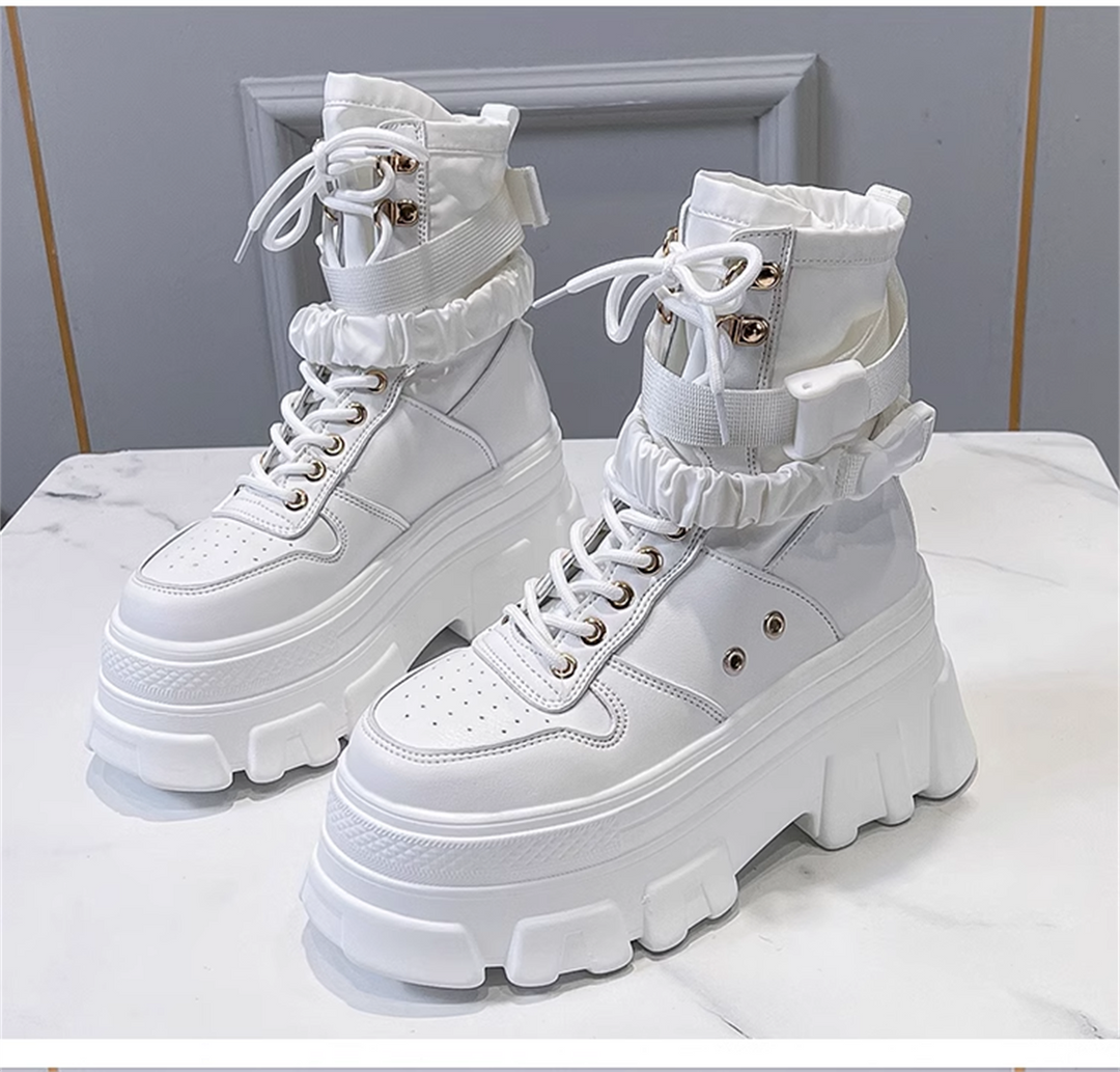 Wedge White Boots