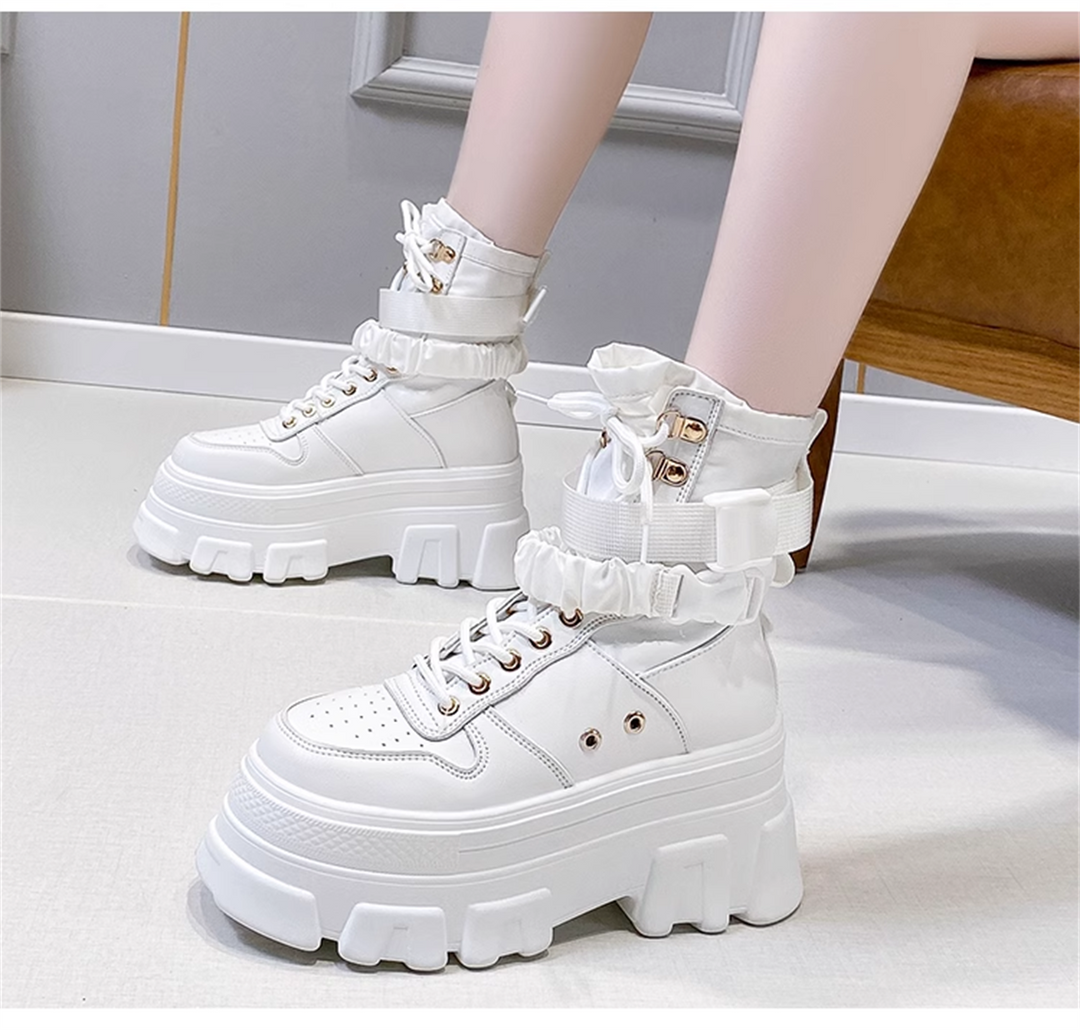 Wedge White Boots