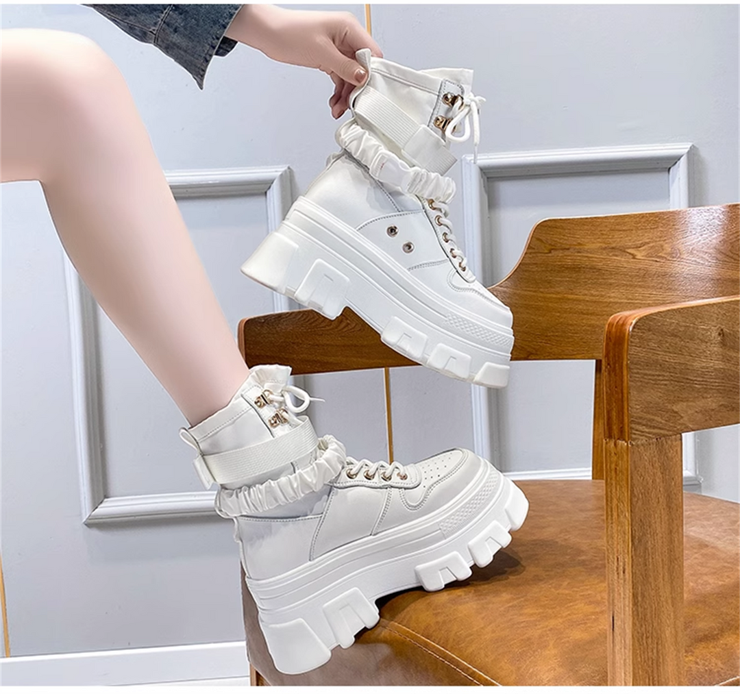 Wedge White Boots