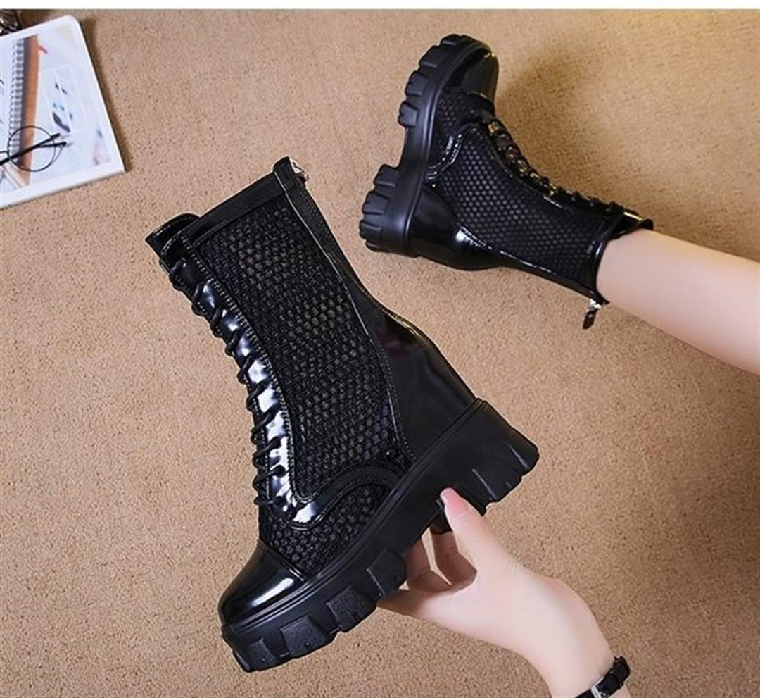 Wedge Mesh Boots