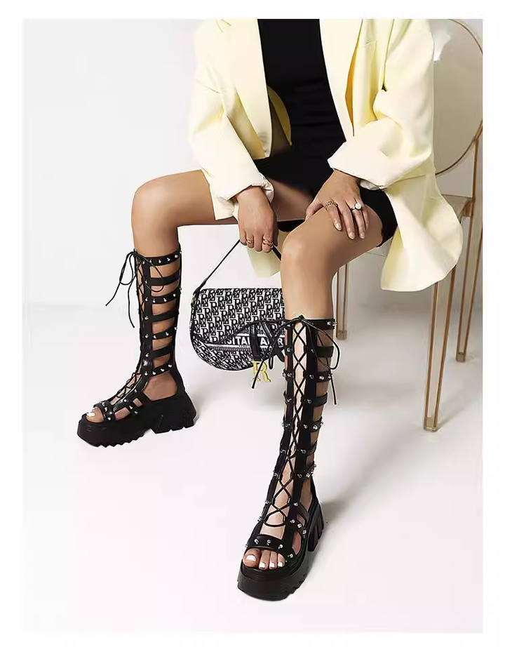 Wedge Gladiator Tall Boots