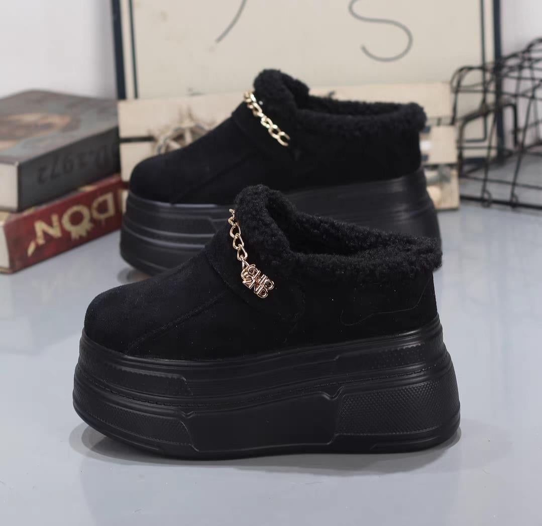 Wedge Furry Slippers