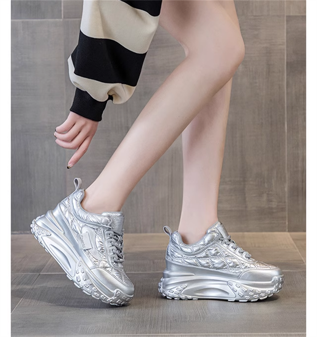 Wedge Lame Spor Shoes