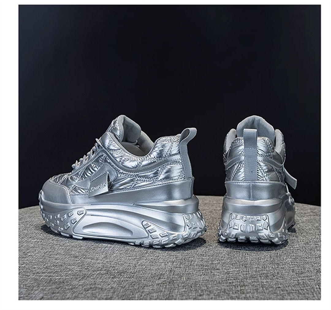 Wedge Lame Sneakers