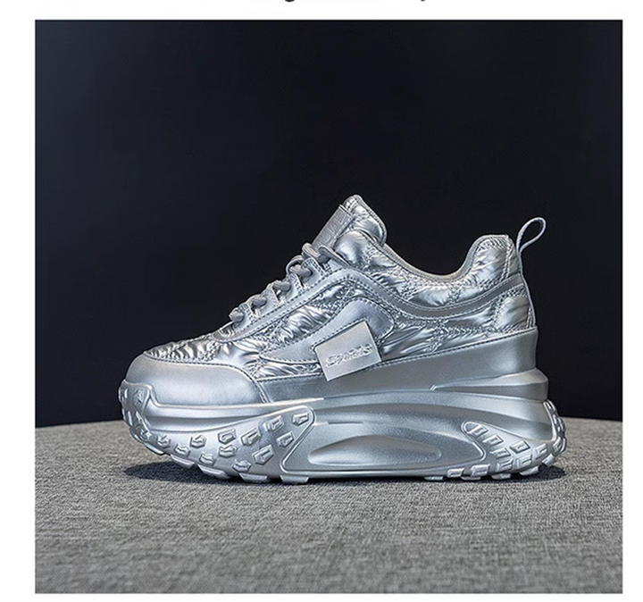 Wedge Lame Sneakers