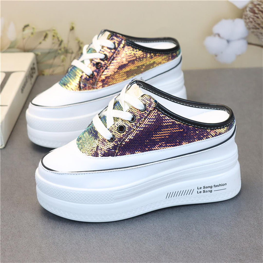 Wedge Sequin Slippers