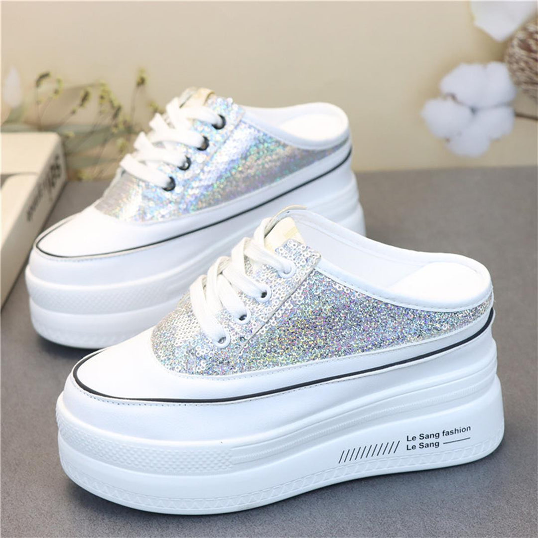 Wedge Sequin Slippers
