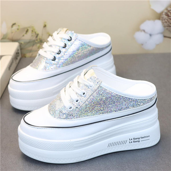 Wedge Sequin Slippers