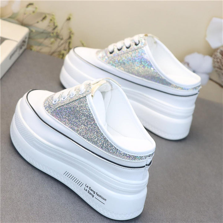 Wedge Sequin Slippers