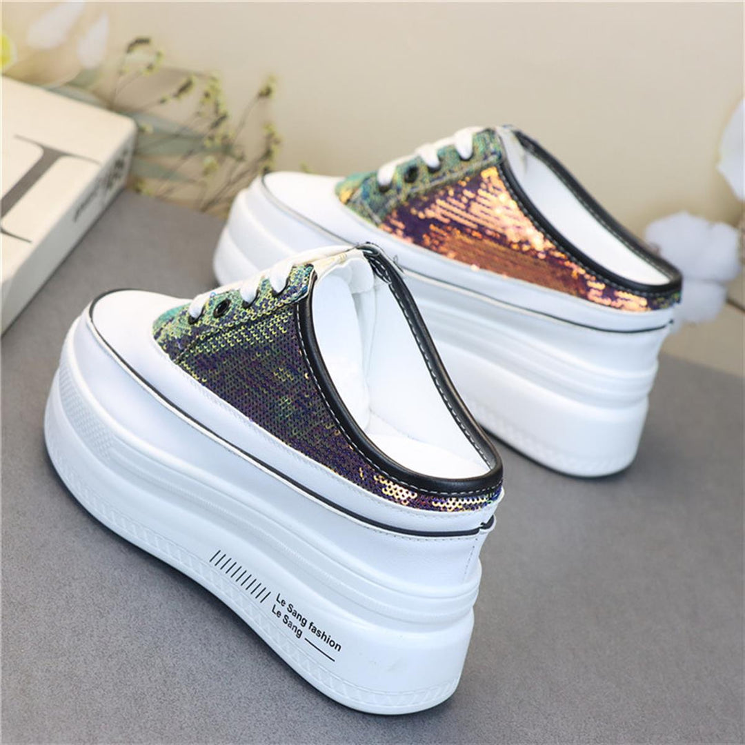 Wedge Sequin Slippers