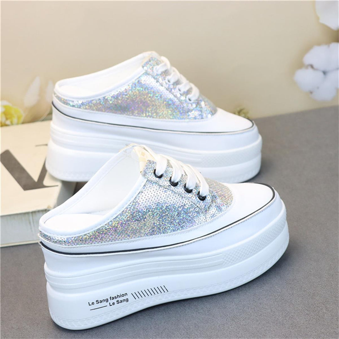 Wedge Sequin Slippers