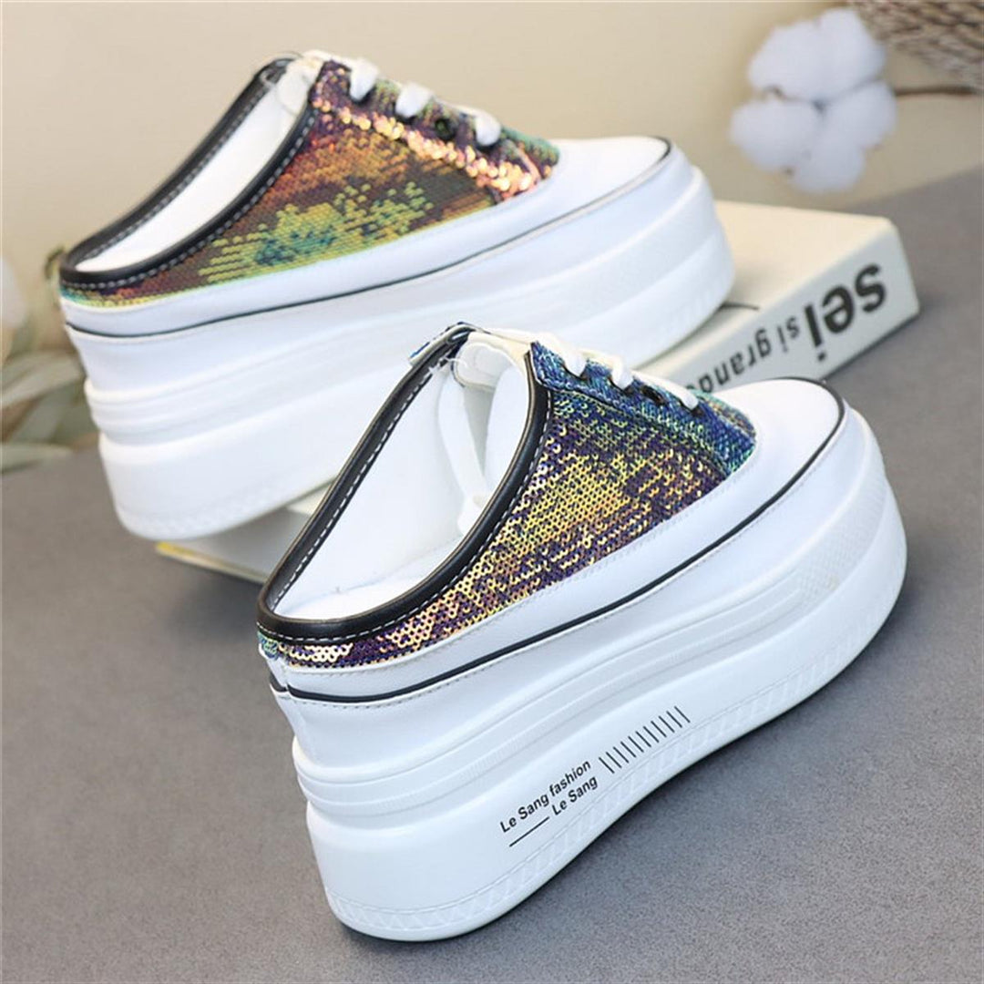 Wedge Sequin Slippers