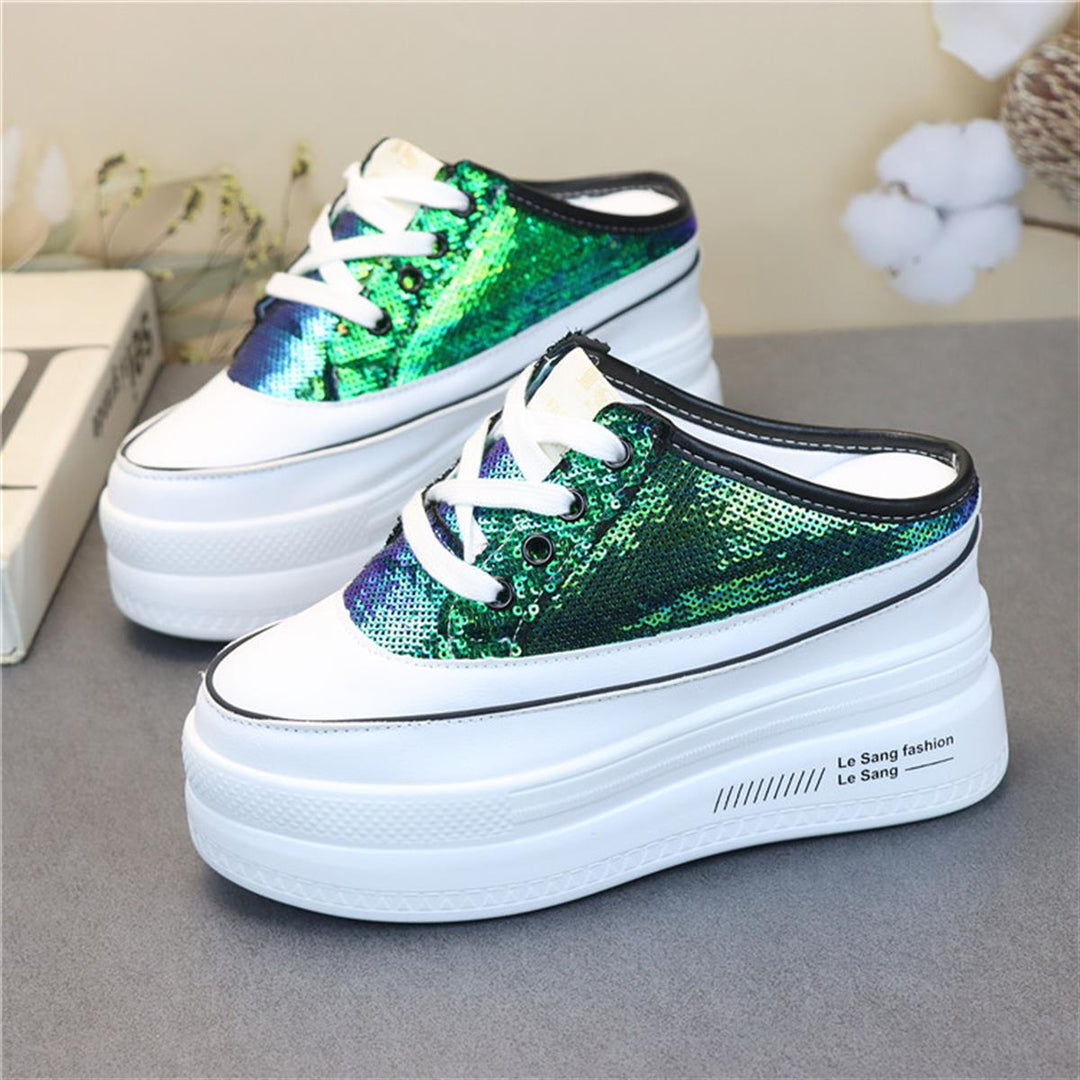 Wedge Sequin Slippers