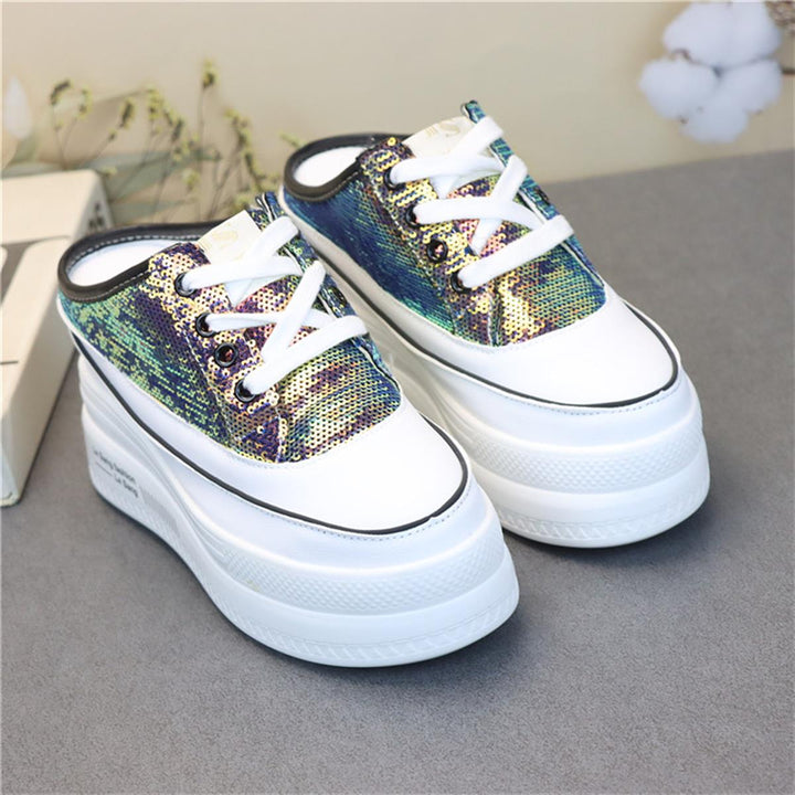 Wedge Sequin Slippers