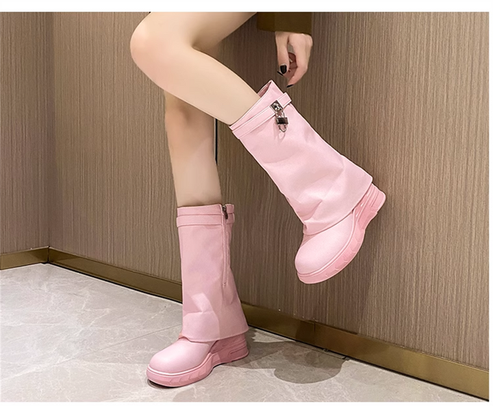 Wedge Pink Boots