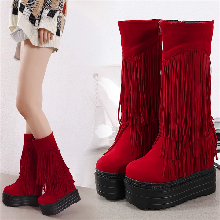 Wedge Püsküllü Tall Boots
