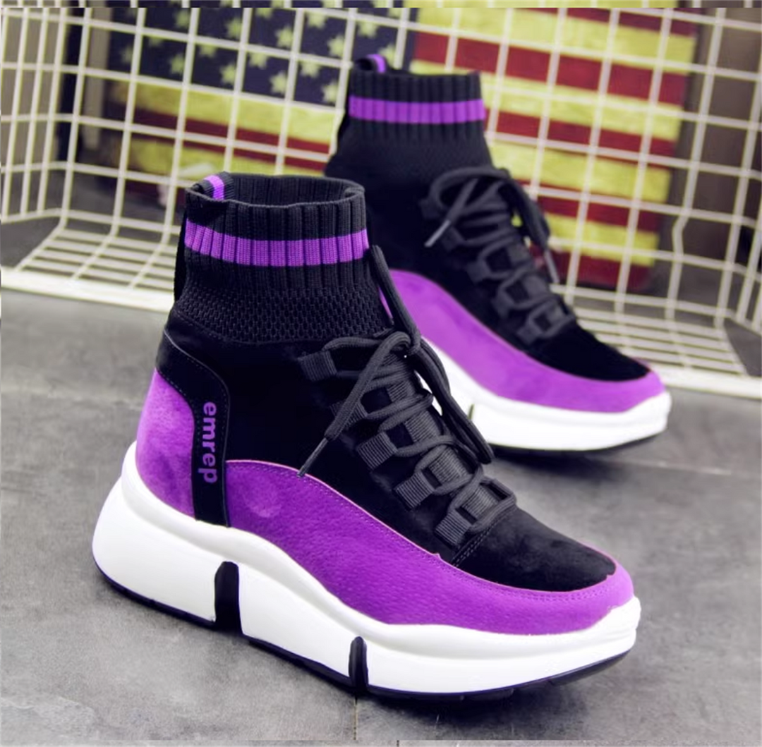 Wedge Knit Boots