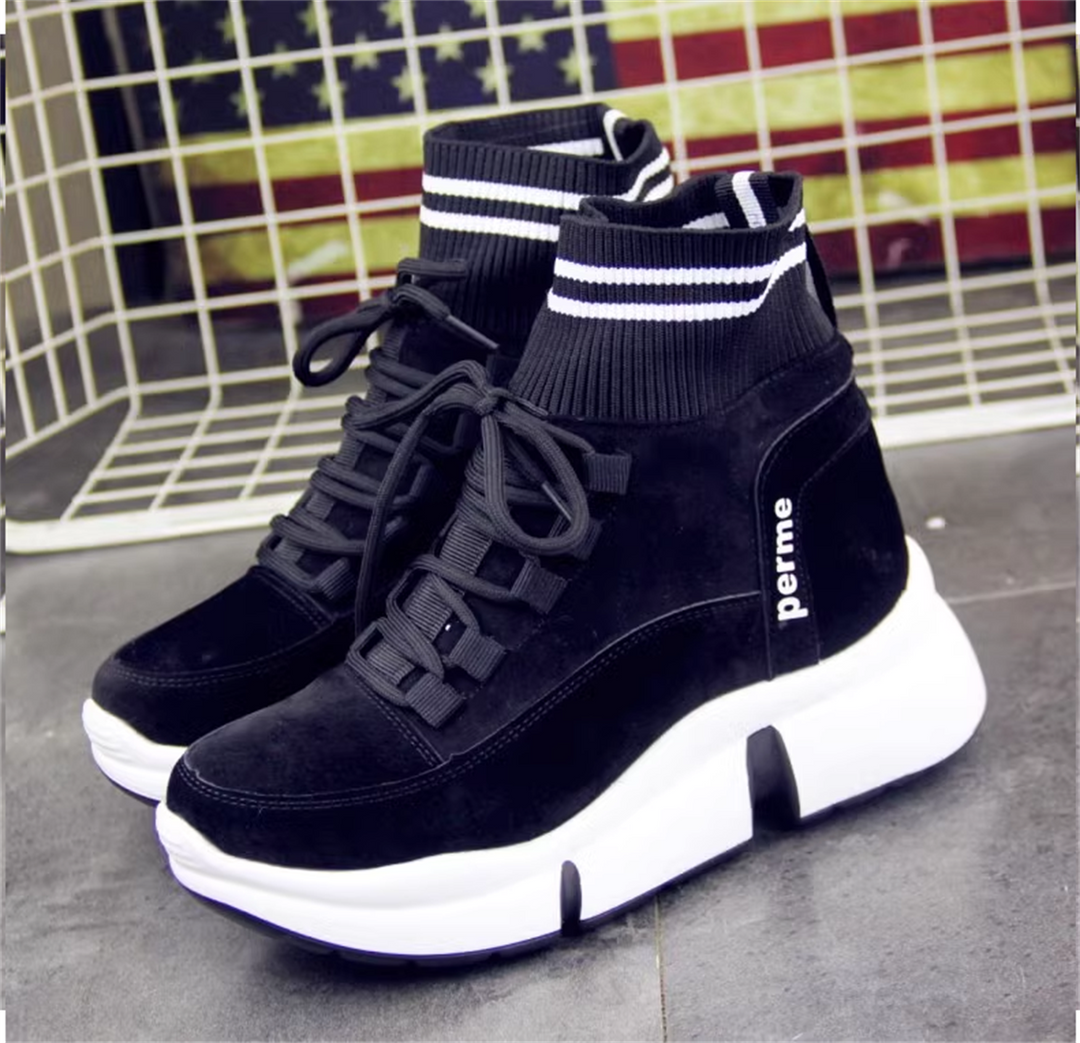 Wedge Knit Boots