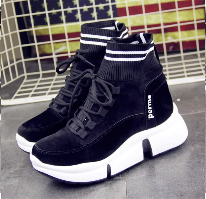Wedge Knit Boots