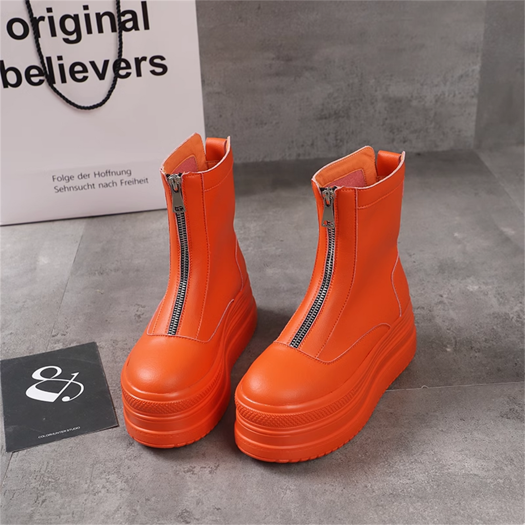 Wedge Orange Boots