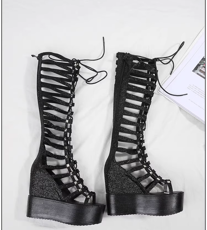 Wedge Summer File Tall Boots