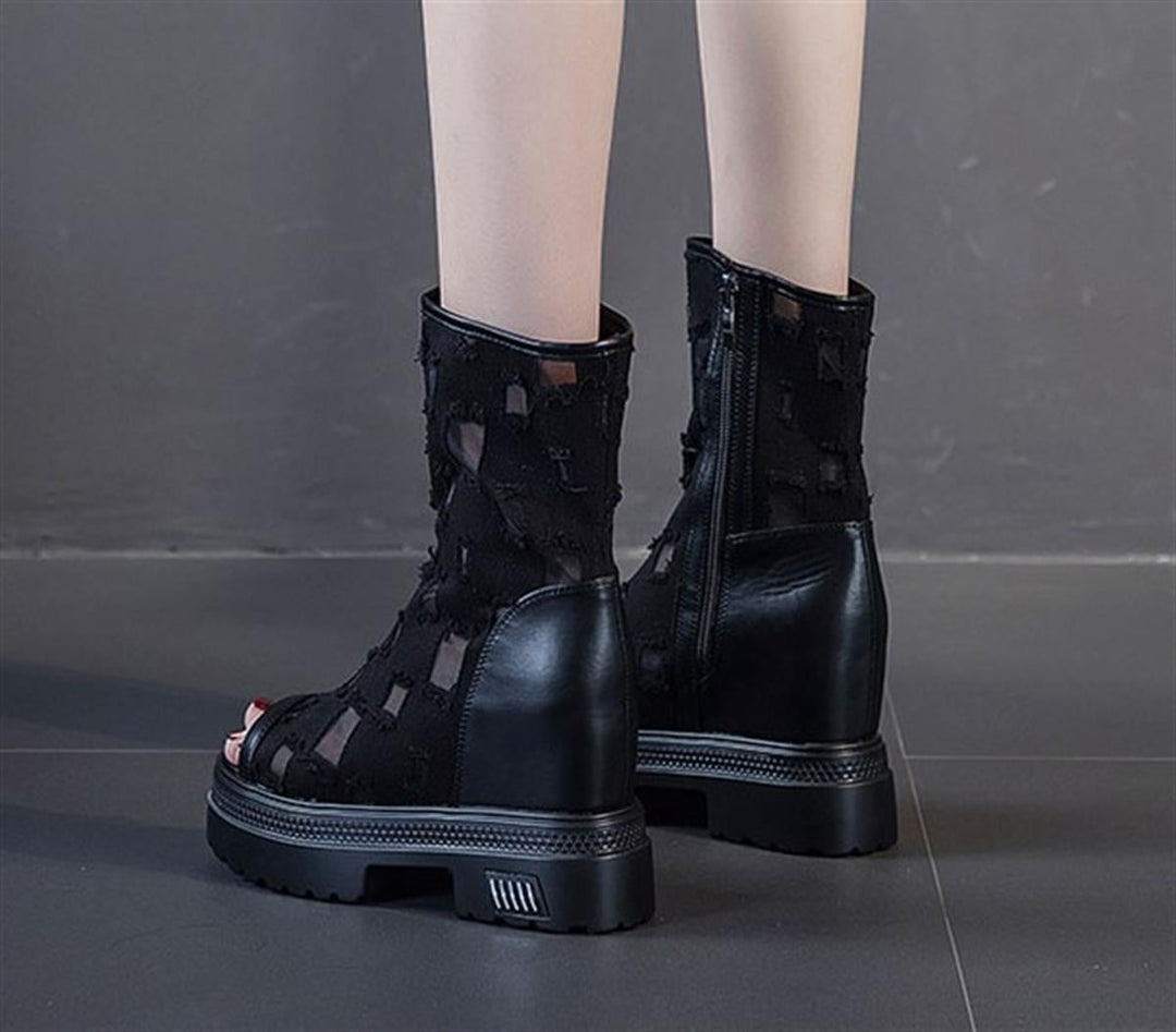 Wedge Summer Denim Boots