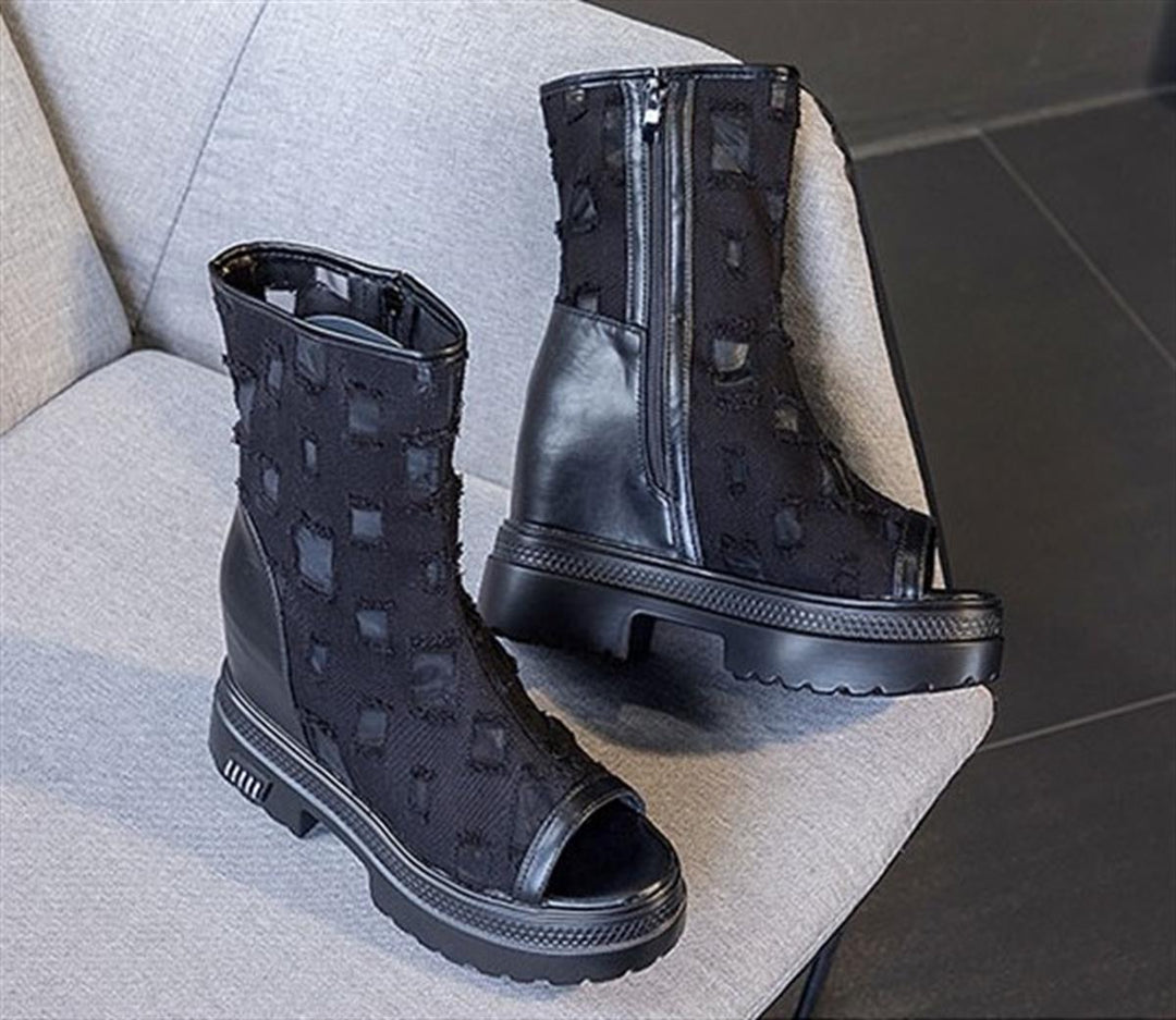 Wedge Summer Denim Boots