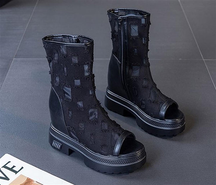 Wedge Summer Denim Boots