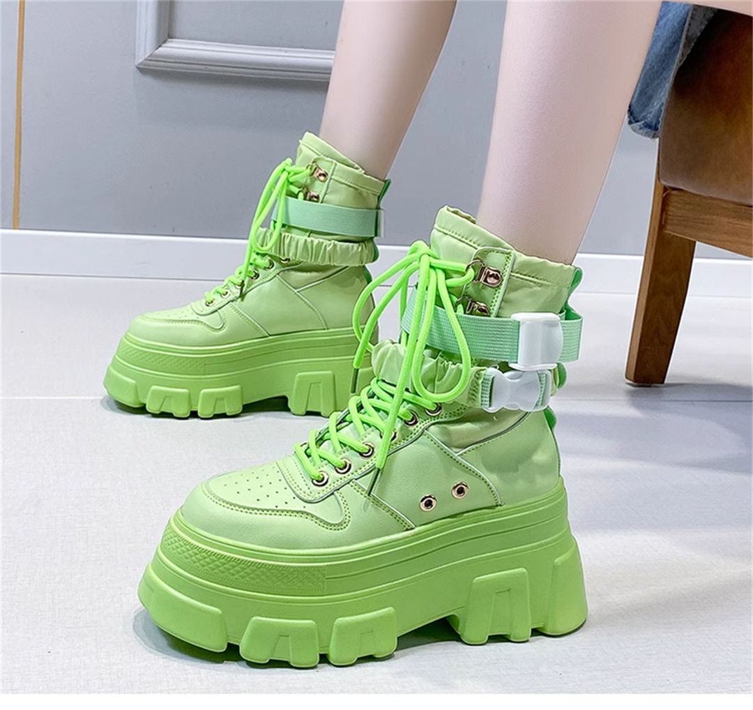 Wedge Green Boots