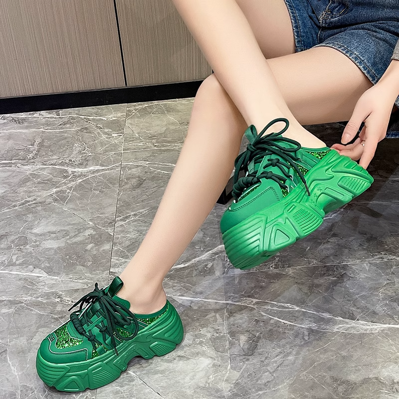 Wedge Green Slippers