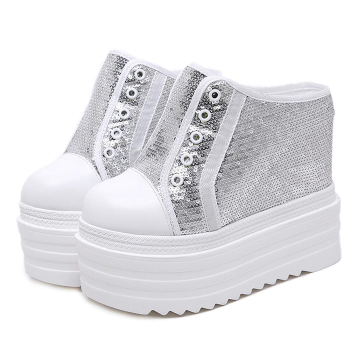Dolgu Heeled Payetli Terlik