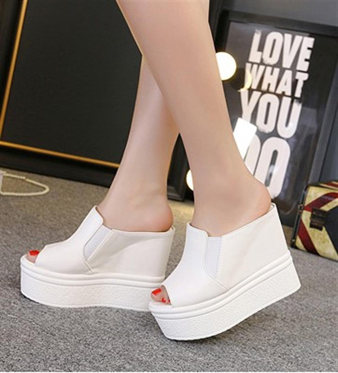 Wedge Heeled Slippers