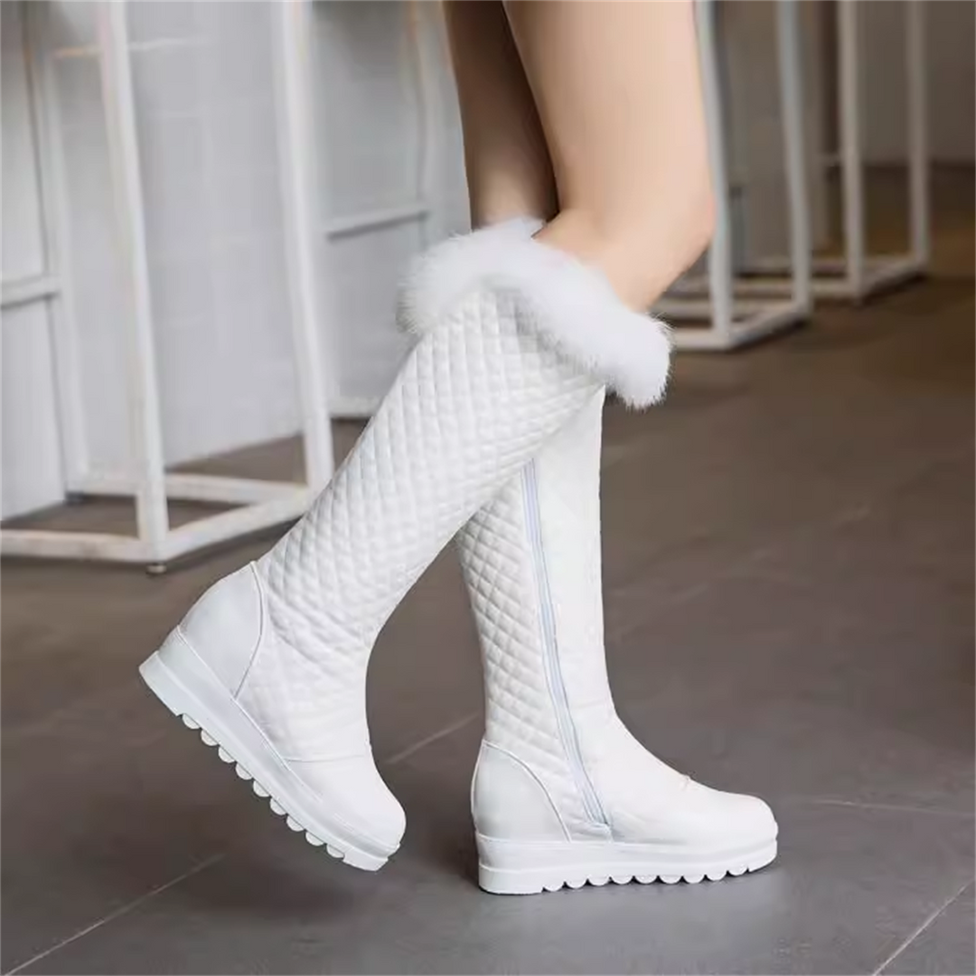 Hidden Heel White Tall Boots