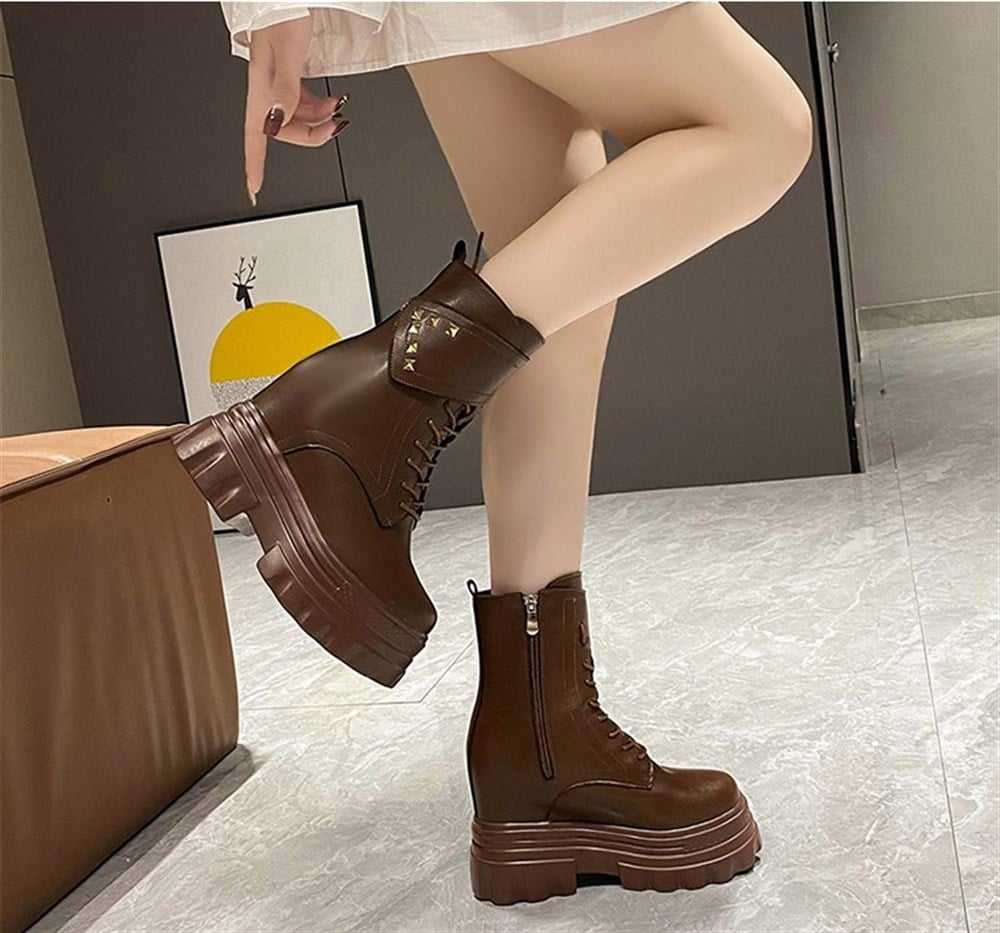 Hidden Heel Brown Boots