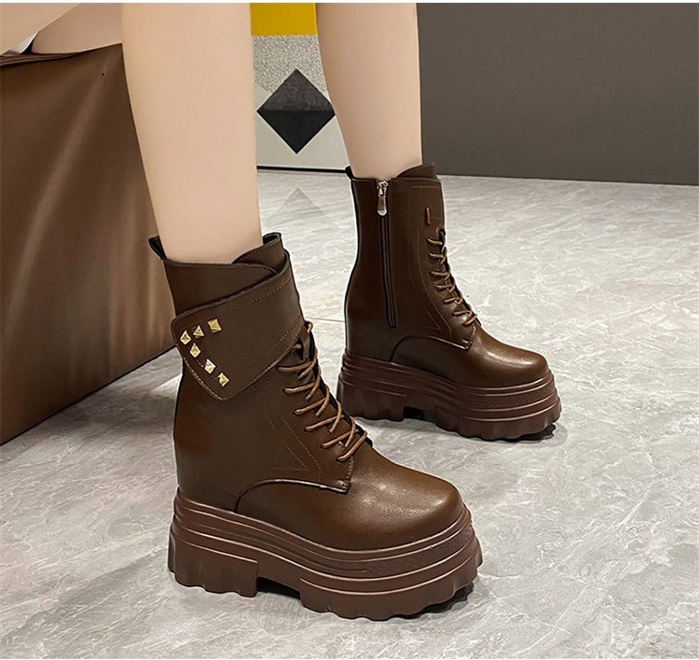 Hidden Heel Brown Boots