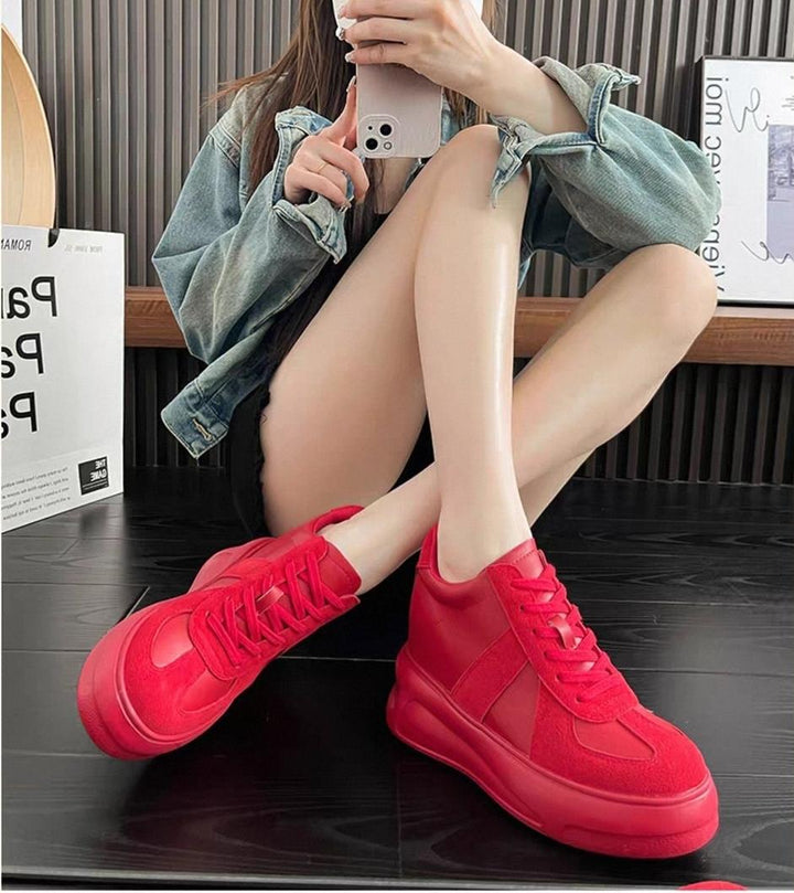 Hidden Heel Red Sneakers