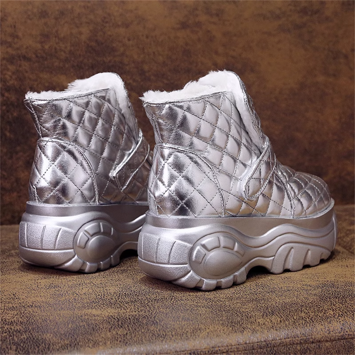 Wedge Silver Boots