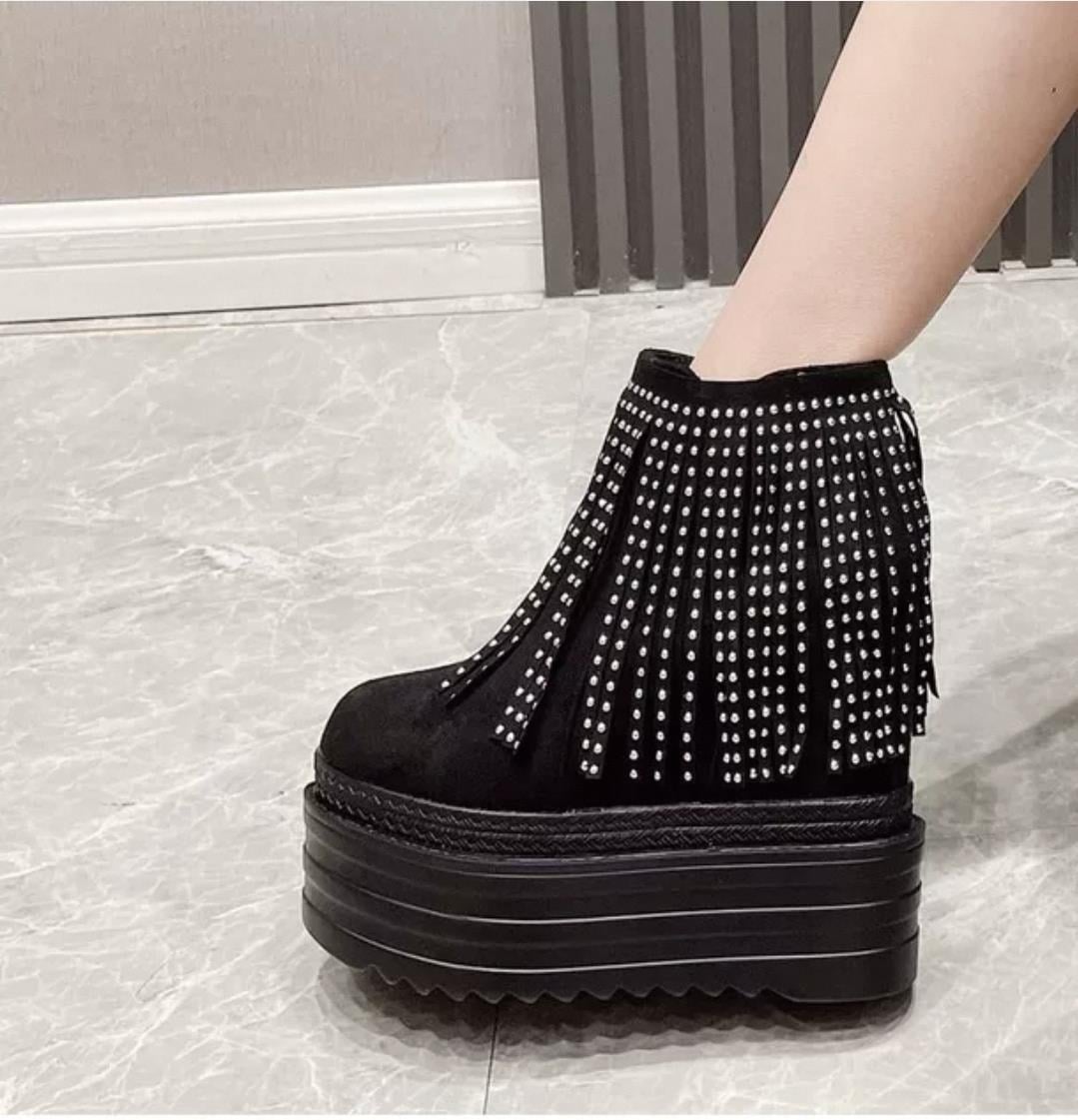 Hidden Heel Suede Boots