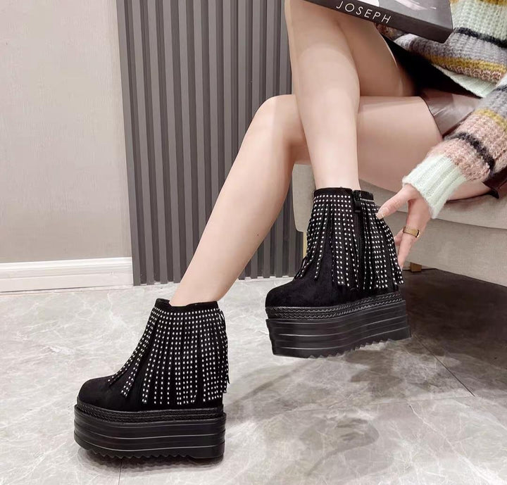 Hidden Heel Suede Boots