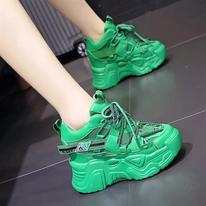 Hidden Heel Green Sneakers 3.5-inch