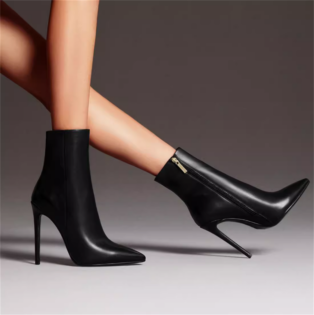 Thin Heeled Black Boots