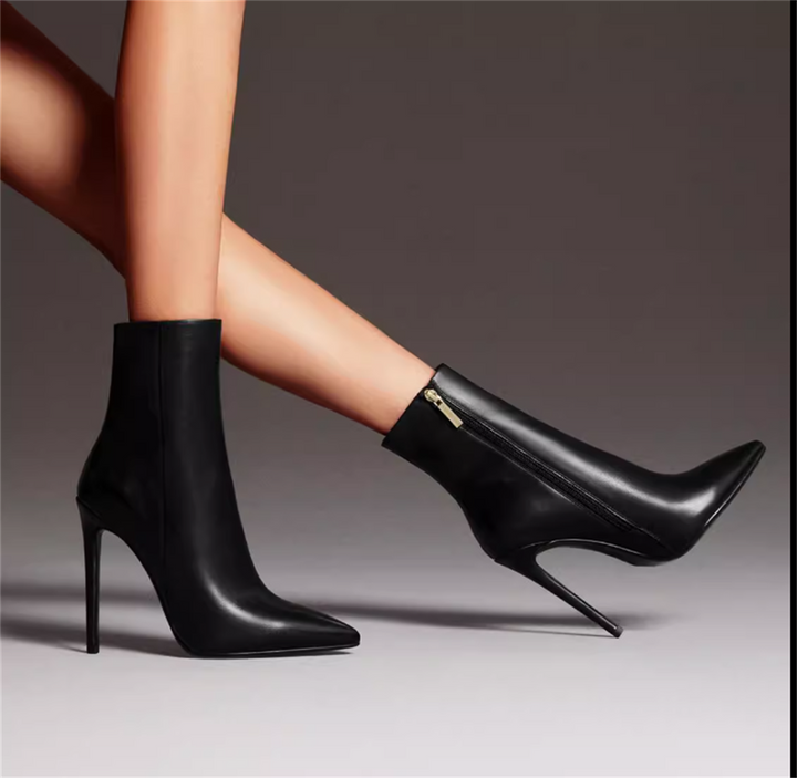 Thin Heeled Black Boots