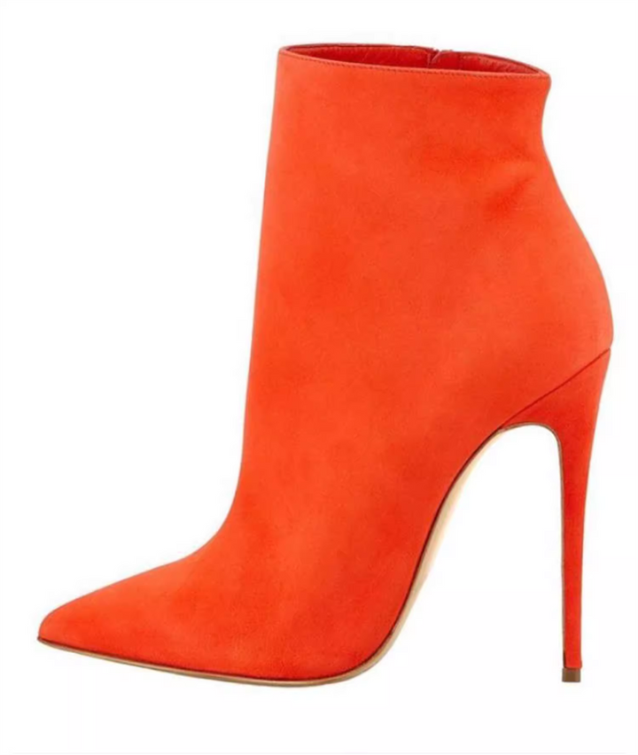 Thin Heeled Orange Boots