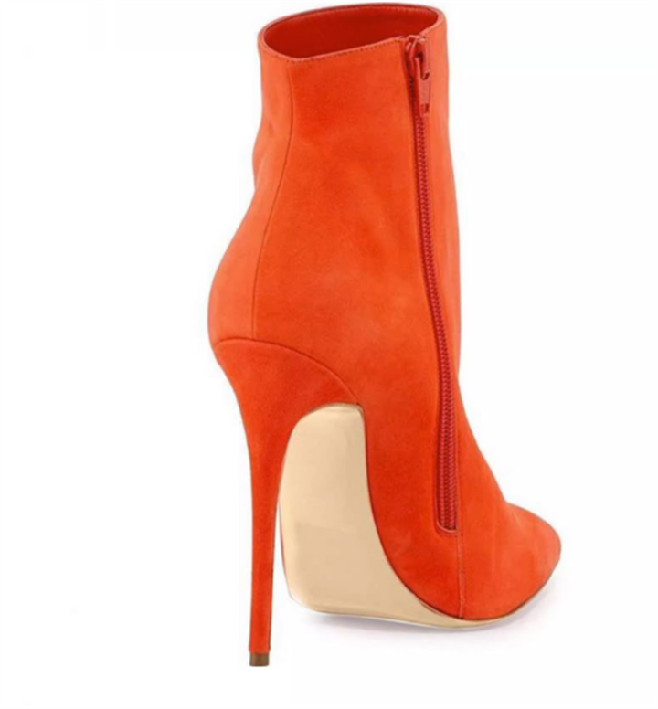 Thin Heeled Orange Boots