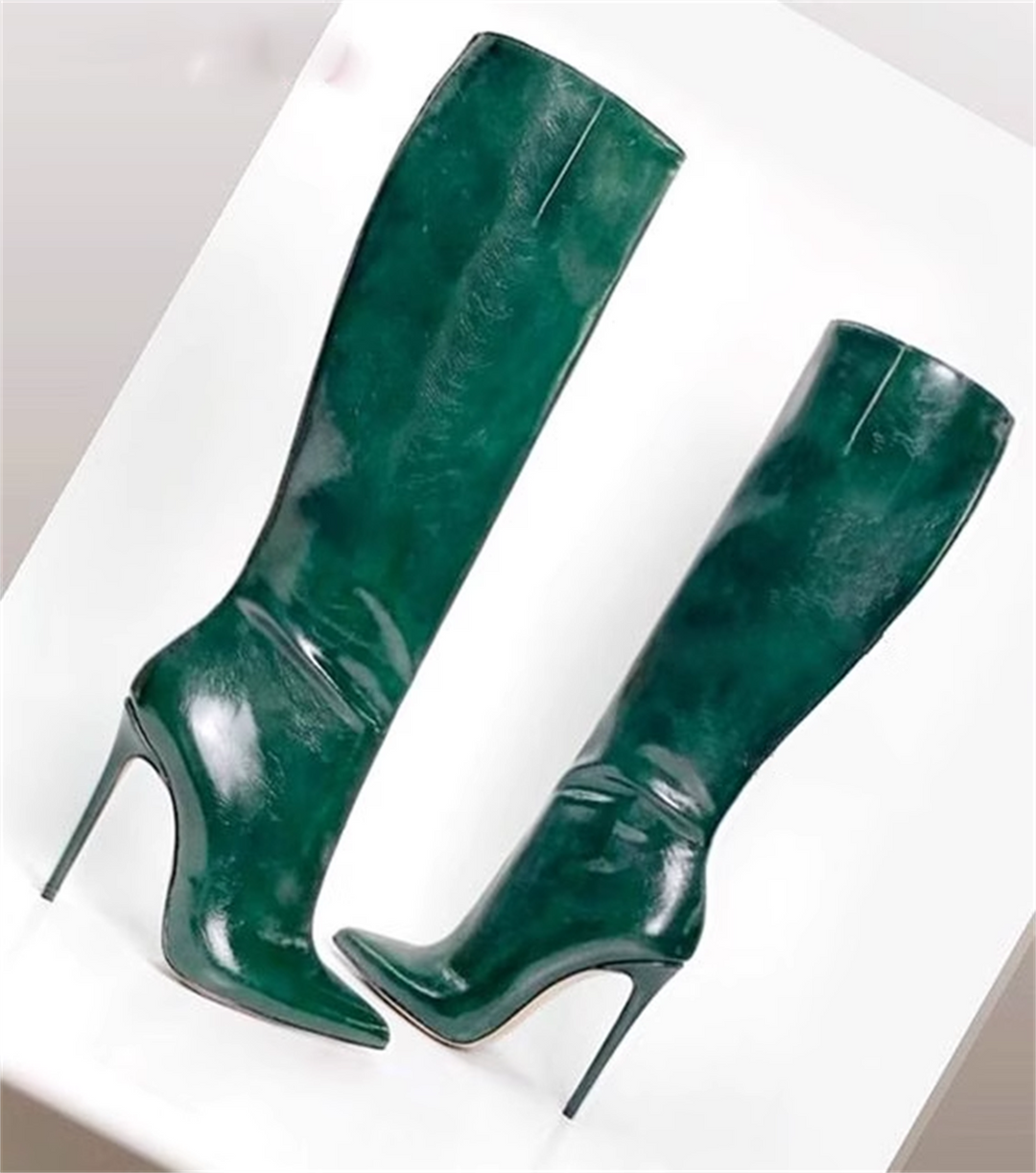 İnce Heeled Uzun Haki Tall Boots