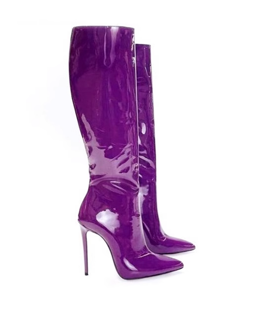İnce Heeled Uzun Purple Tall Boots