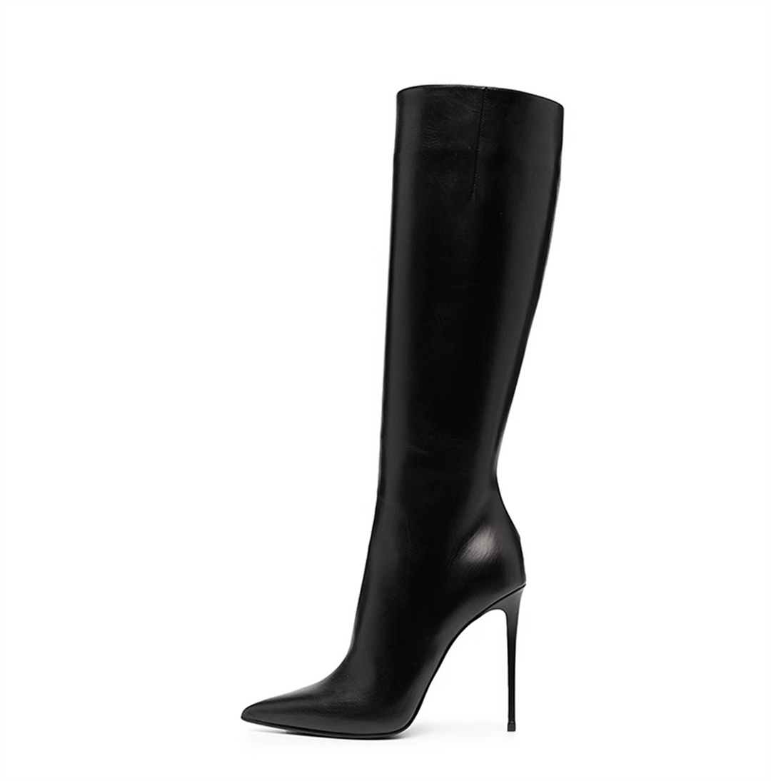 İnce Heeled Uzun Black Tall Boots