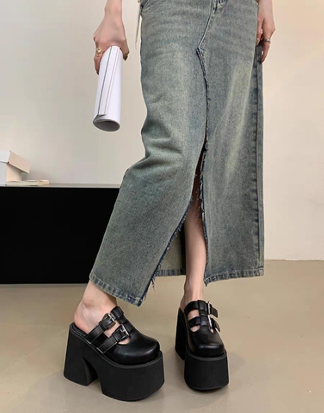 Platform Heel Slippers