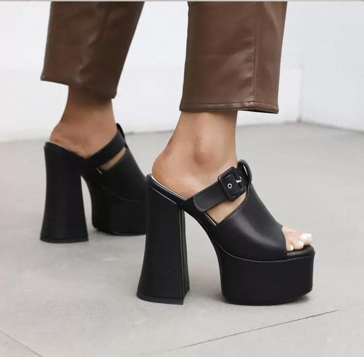 Platform Heel Slippers