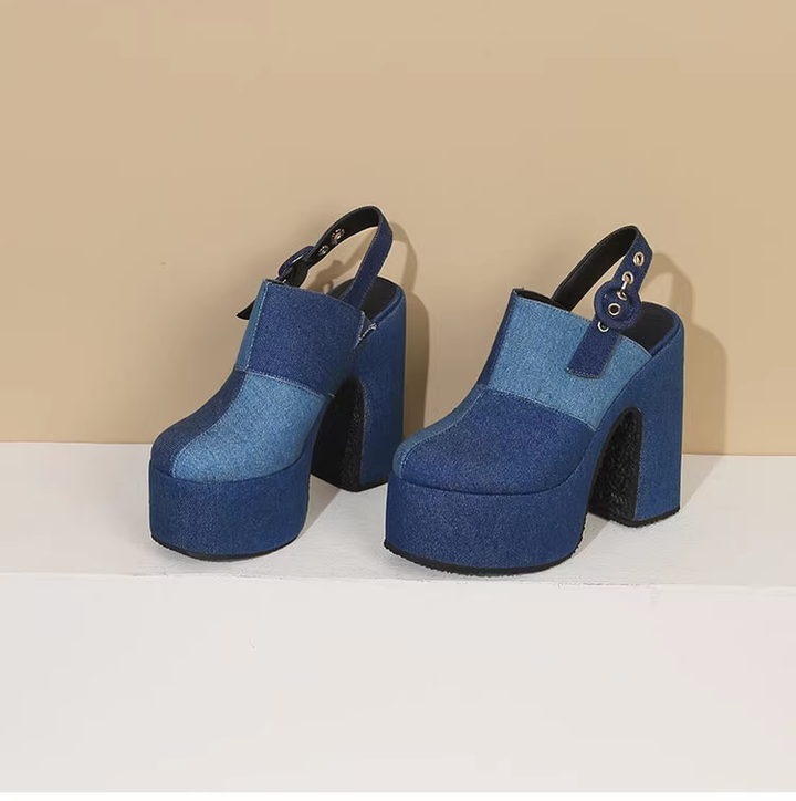 Platform Heeled Slippers